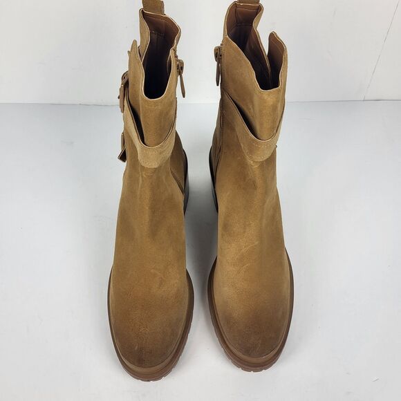 Naturalizer Trina Accent Mid Round Toe Block Heel Zip up Boot brown 9.5M - Picture 9 of 16